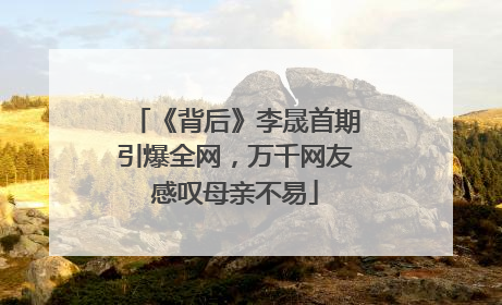 《背后》李晟首期引爆全网，万千网友感叹母亲不易