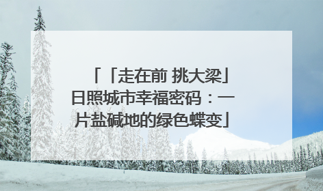 「走在前 挑大梁」日照城市幸福密码：一片盐碱地的绿色蝶变