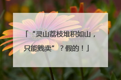 “灵山荔枝堆积如山，只能贱卖”？假的！