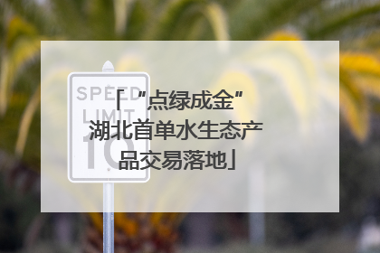 “点绿成金” 湖北首单水生态产品交易落地