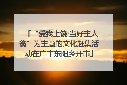 “爱我上饶·当好主人翁”为主题的文化赶集活动在广丰东阳乡开市