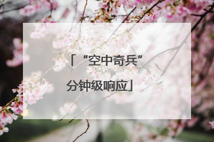 “空中奇兵”分钟级响应