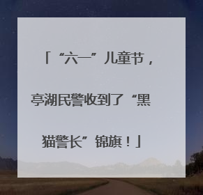 “六一”儿童节，亭湖民警收到了“黑猫警长”锦旗！