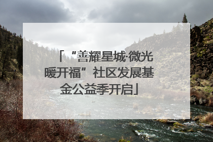 “善耀星城·微光暖开福”社区发展基金公益季开启