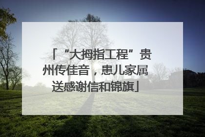 “大拇指工程”贵州传佳音，患儿家属送感谢信和锦旗
