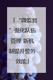 “微监督”强化队伍管理 新机制提升警务效能