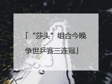 “莎头”组合今晚争世乒赛三连冠
