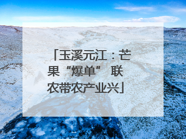玉溪元江：芒果“爆单” 联农带农产业兴