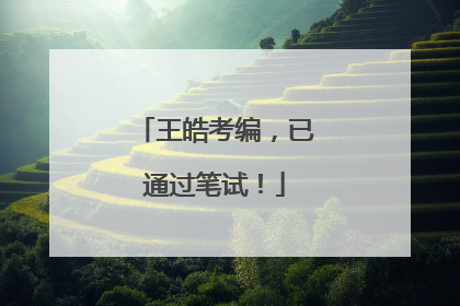 王皓考编，已通过笔试！