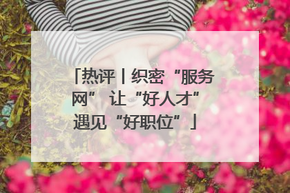 热评丨织密“服务网” 让“好人才”遇见“好职位”