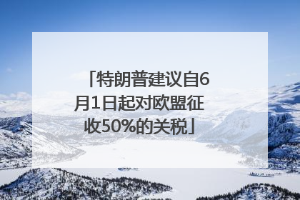 特朗普建议自6月1日起对欧盟征收50%的关税