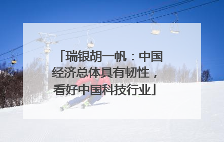 瑞银胡一帆：中国经济总体具有韧性，看好中国科技行业