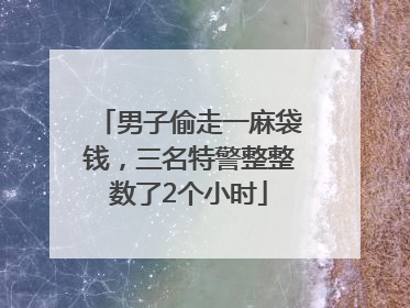男子偷走一麻袋钱，三名特警整整数了2个小时