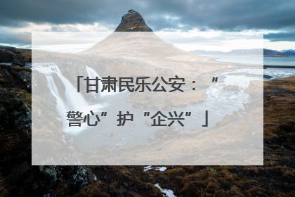 甘肃民乐公安：“警心”护“企兴”