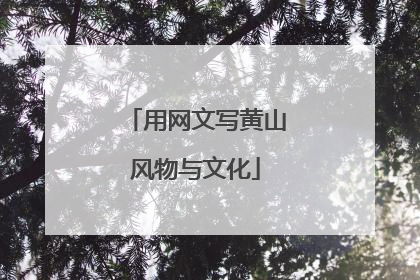 用网文写黄山风物与文化