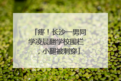 疼！长沙一男同学凌晨翻学校围栏，小腿被刺穿