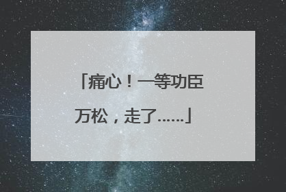 痛心！一等功臣万松，走了……