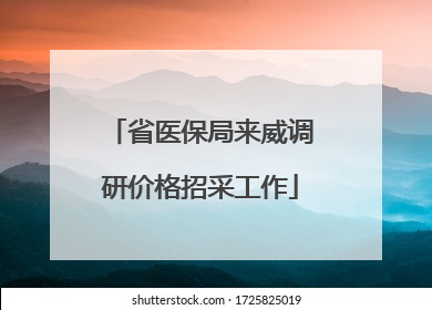 省医保局来威调研价格招采工作