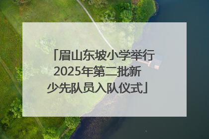眉山东坡小学举行2025年第二批新少先队员入队仪式
