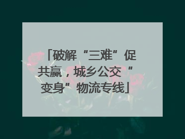 破解“三难”促共赢，城乡公交“变身”物流专线