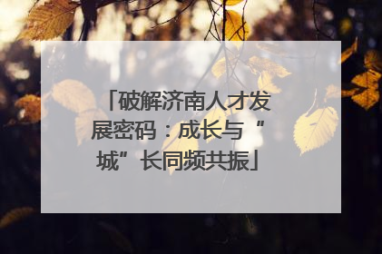 破解济南人才发展密码：成长与“城”长同频共振