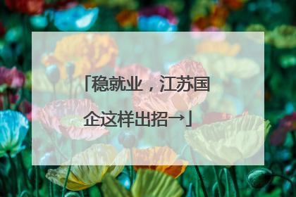 稳就业，江苏国企这样出招→