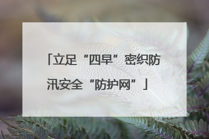 立足“四早”密织防汛安全“防护网”