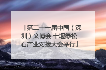 第二十一届中国（深圳）文博会·十堰绿松石产业对接大会举行