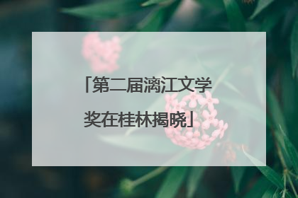 第二届漓江文学奖在桂林揭晓