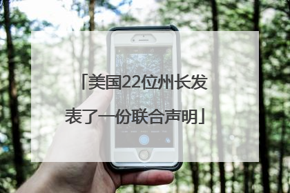 美国22位州长发表了一份联合声明