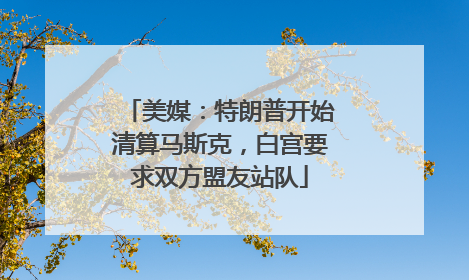 美媒：特朗普开始清算马斯克，白宫要求双方盟友站队