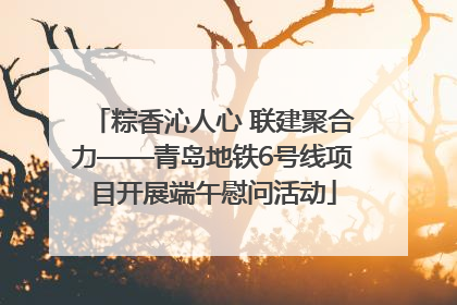 粽香沁人心 联建聚合力——青岛地铁6号线项目开展端午慰问活动