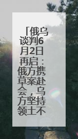 俄乌谈判6月2日再启：俄方携草案赴会，乌方坚持领土不妥协