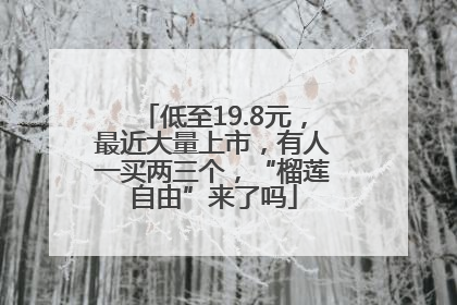 低至19.8元，最近大量上市，有人一买两三个，“榴莲自由”来了吗
