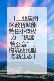 三亚崖州区数智赋能管住小微权力 “机器管公章”，构筑便民服务新生态