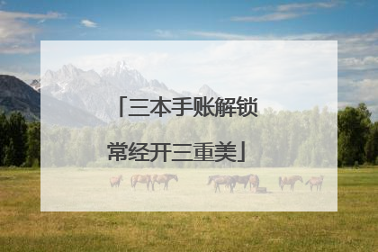 三本手账解锁常经开三重美