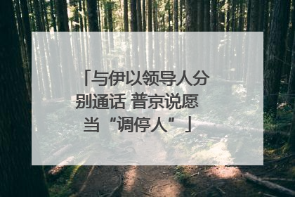 与伊以领导人分别通话 普京说愿当“调停人”