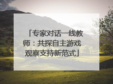 专家对话一线教师：共探自主游戏观察支持新范式