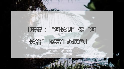 东安：“河长制”促“河长治” 擦亮生态底色
