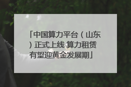 中国算力平台（山东）正式上线 算力租赁有望迎黄金发展期
