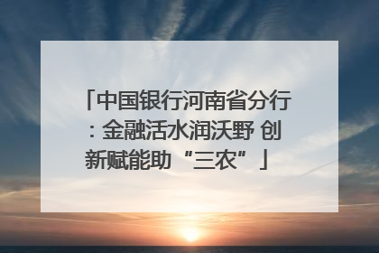 中国银行河南省分行：金融活水润沃野 创新赋能助“三农”