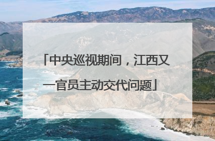 中央巡视期间，江西又一官员主动交代问题