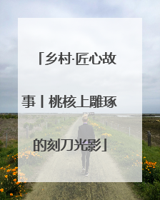 乡村·匠心故事丨桃核上雕琢的刻刀光影