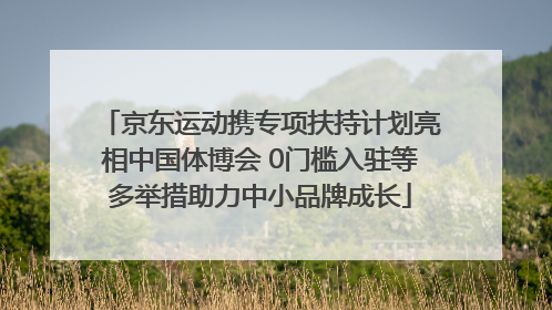 京东运动携专项扶持计划亮相中国体博会 0门槛入驻等多举措助力中小品牌成长