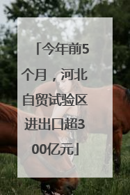 今年前5个月，河北自贸试验区进出口超300亿元