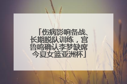 伤病影响备战、长期脱队训练，宫鲁鸣确认李梦缺席今夏女篮亚洲杯