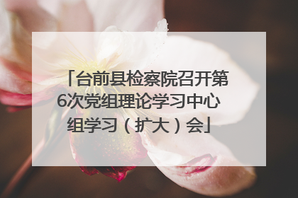 台前县检察院召开第6次党组理论学习中心组学习（扩大）会