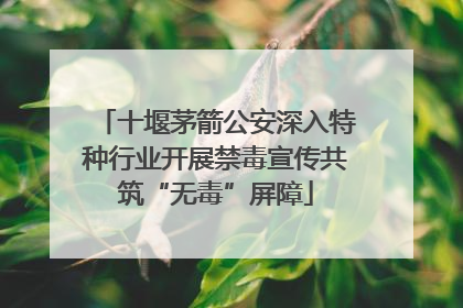 十堰茅箭公安深入特种行业开展禁毒宣传共筑“无毒”屏障