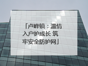卢峰镇：温情入户护成长 筑牢安全防护网