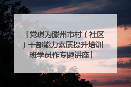 党琪为滕州市村（社区）干部能力素质提升培训班学员作专题讲座